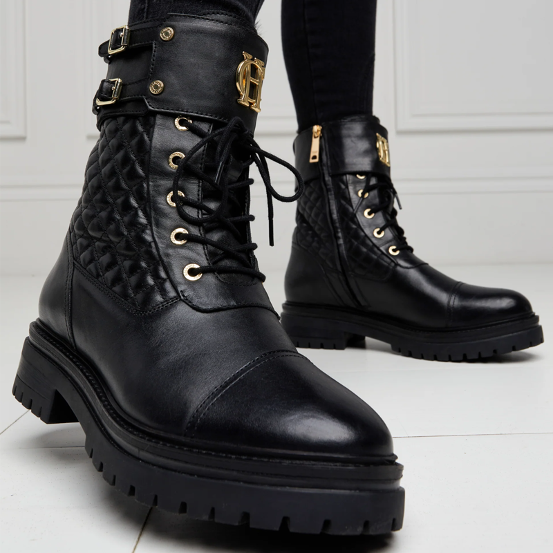 Holland Cooper Camden Biker Boot - Black-4